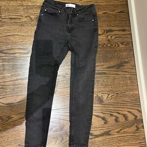 Zara Women's Dark Charcoal Skinny Jeans
